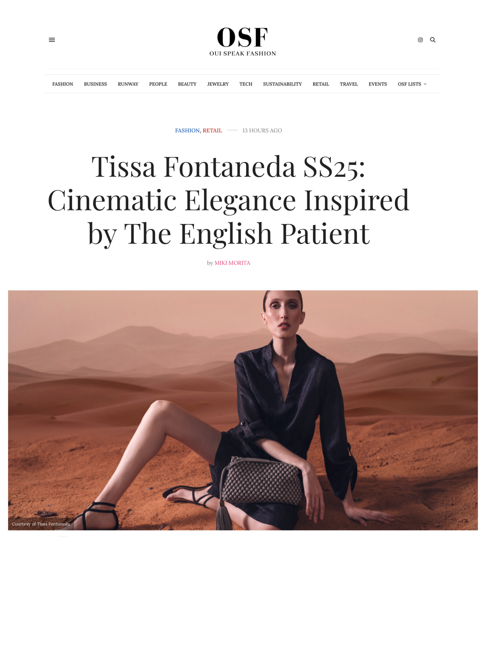 Tissa Fontaneda SS25: Cinematic Elegance Inspired by The English Patient – Oui Speak Fashion (OSF)